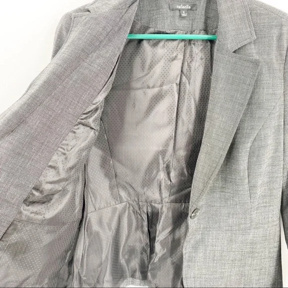 Rafaella Button Front Fitted Gray Jacket Size 6 - Picture 4 of 5